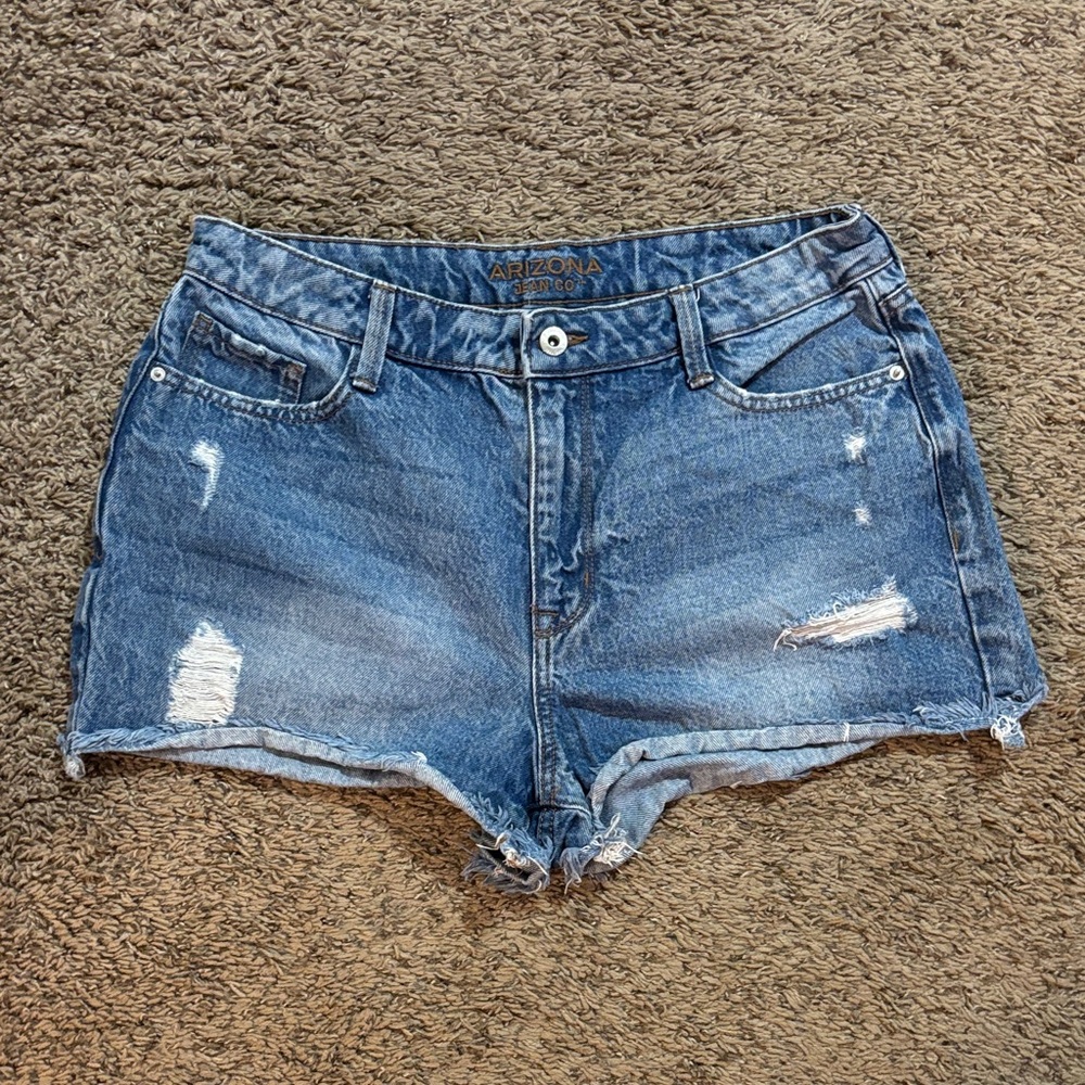 Arizona Jean Company Distressed Blue Jean Shorts